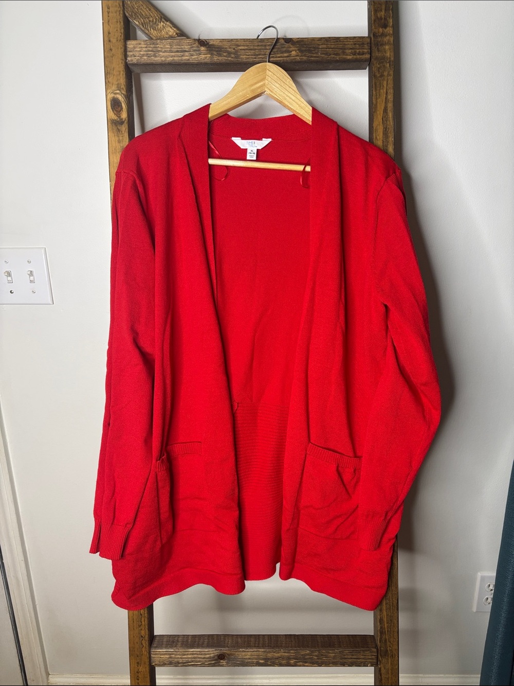 Time and Tru Open-Front Red Women’s Cardigan Size XL